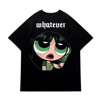 Whatever Buttercup Graphic Tee, Y2K Sarcastic 90s Cartoon Vintage Shirt available at our Miami, Florida warehouse