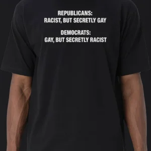 Political Satire Tee, Provocative Election Humor Graphic T-Shirt, Red vs Blue Sarcastic Parody Shirt