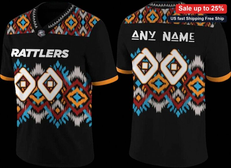 Rattlers Tee Personalized Southwestern Aztec Pattern Football Jersey Shirt available at our Miami, Florida warehouse
