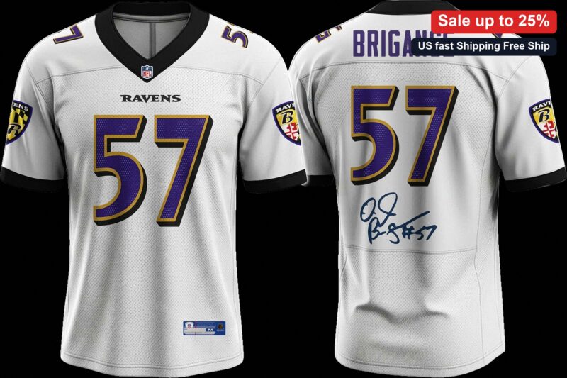 Ravens 57 Jersey O.J. Brigance Signature White Football Jersey Gift for Fans available at our Miami, Florida warehouse