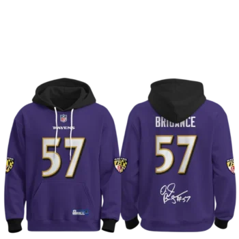 Baltimore Ravens 57 Hoodie Custom Name NFL Fan Sport Pullover Sweatshirt available at our Miami, Florida warehouse