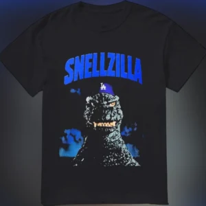 SNELLZILLA Tee Vintage Baseball Kaiju Monster Graphic Tee for Fans