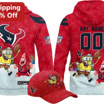 SpongeBob SquarePants Hoodie Houston Texans Football Patrick Star Personalized Custom Name Gift for available at our Miami, Florida warehouse