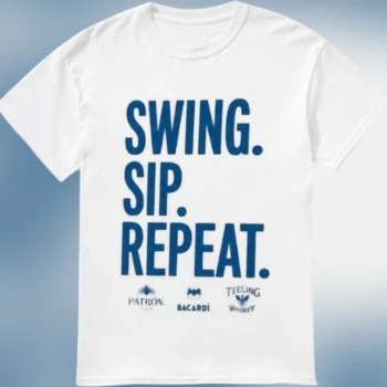 Swing Sip Repeat Funny Golf Tee, Golf Drinking Graphic Tee, 19th Hole Golf Shirt Gift for Golfer