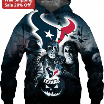 Texans Hoodie Freddy Krueger Jason Voorhees Michael Myers Halloween Horror Houston Texans Football F available at our Miami, Florida warehouse