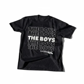 The Boys Graphic Tee Repeating Typography Black Short Sleeve T-Shirt