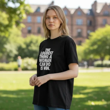 The Loudest Thing A Woman Can Do Is Win Tee, Motivational Slogan Shirt, Feminist Empowerment Graphic Tee for Women