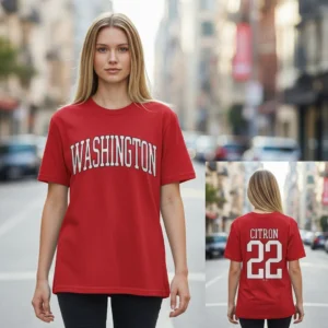 Washington Varsity Collegiate Tee Vintage Custom Name Number Sports Jersey Shirt