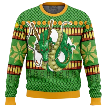 Shenron Sweater Dragon Ball Z Ugly Christmas Pattern Graphic Sweatshirt Holiday Gift for Anime Fans available at our Miami, Florida warehouse