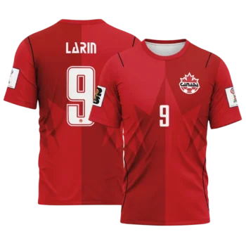Canada Soccer Sports Tee Shirt, Canadian Fan Graphic Jersey Style Tee for Men and Women available at our Miami, Florida warehouse