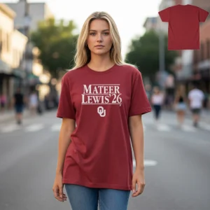 Mateer Lewis 26 OU Football Tee, Vintage Oklahoma Sooners Game Day Graphic T-Shirt Fan Gift