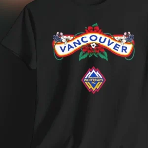 Vancouver Whitecaps FC Soccer Tee, Floral Ribbon Fan Graphic T-Shirt, Game Day MLS Supporter Shirt Gift