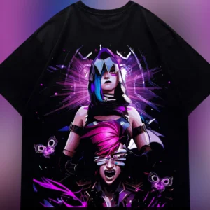 Vi and Jinx Tee Arcane League of Legends Graphic T-Shirt Gamer Fan Gift