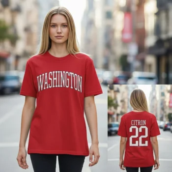 Washington Varsity Collegiate Tee Vintage Custom Name Number Sports Jersey Shirt