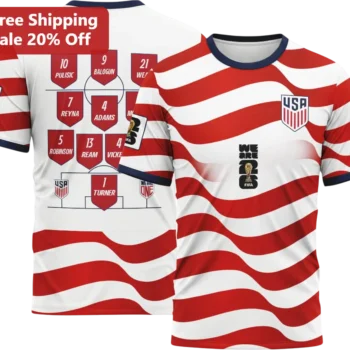 We Are One Tee USA Soccer World Cup 2026 Fan Gift, Custom Name Personalized USMNT Soccer Tee for Men available at our Miami, Florida warehouse