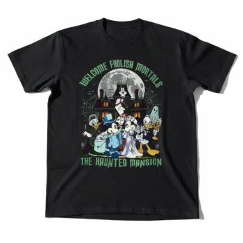 Welcome Foolish Mortals Haunted Mansion Tee, Disney Halloween Graphic Shirt for Spooky Season Theme Park Vacation