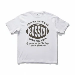 Bussin With The Boys Tee Funny Football Fan Game Day Graphic T-Shirt