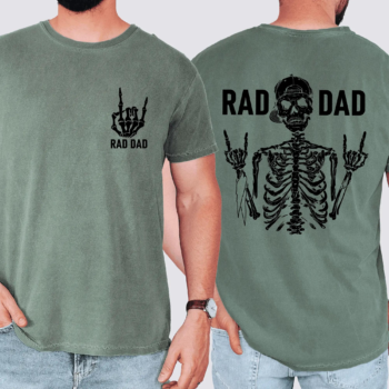 Rad Dad Skeleton T-Shirt | Edgy 2-Sided Grunge Graphic Tee