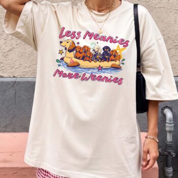Less Meanies More Weenies Dachshund Oversized Graphic Tee
