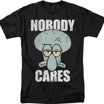 Squidward Tentacles Nobody Cares Graphic T-Shirt - Side-Seamed