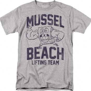SpongeBob SquarePants Mussel Beach Lifting Team Funny Gym T-Shirt