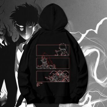 Sung Jinwoo Solo Leveling Hoodie | Shadow Monarch Art