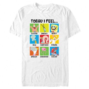 Funny SpongeBob SquarePants Mood Chart Graphic Tee