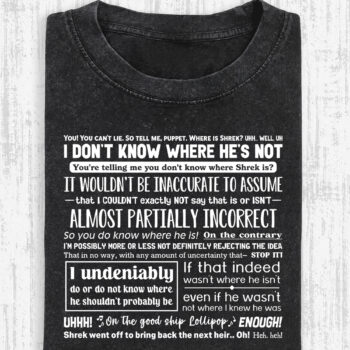 Funny Shrek Pinocchio Interrogation Quote Meme T-Shirt