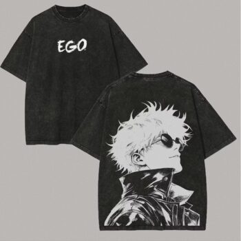 Satoru Gojo EGO Acid Wash Graphic T-Shirt cyskkbek