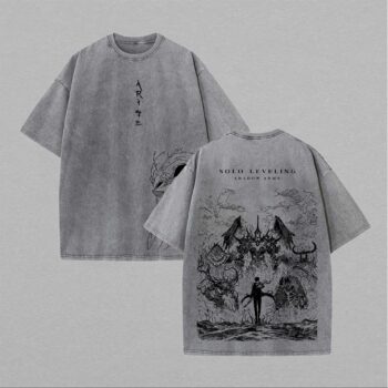 Solo Leveling Sung Jinwoo Arise Shadow Army Washed Graphic Tee