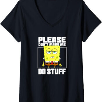 SpongeBob Please Don't Make Me Do Stuff V-Neck T-Shirt