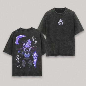 Sung Jin-woo Shadow Soldier Acid Wash Oversized T-Shirt