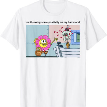 SpongeBob & Squidward Throwing Positivity Meme Graphic Tee