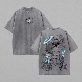 Satoru Gojo Strongest Acid Wash T-Shirt | Jujutsu Kaisen Streetwear