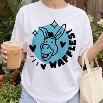 Shrek Donkey Waffles Shirt uvtvwxrcpu | Funny Cartoon Graphic Tee