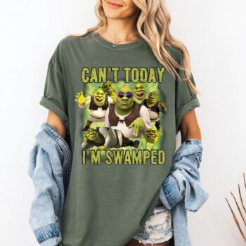 Funny Shrek Can't Today I'm Swamped Shirt - Meme Graphic Tee