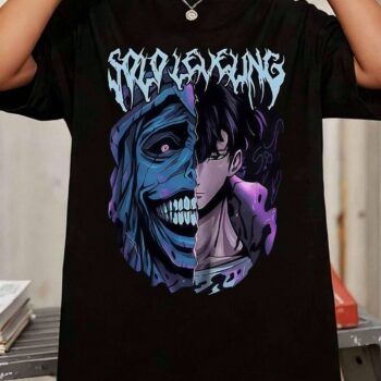 Sung Jinwoo Solo Leveling Shirt | Split Face Anime Graphic Tee
