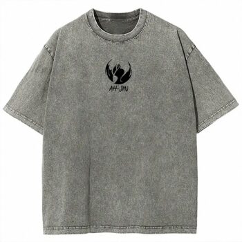 Ah-Jin Guild Minimal Logo Shirt - Vintage Washed Solo Leveling Graphic Tee
