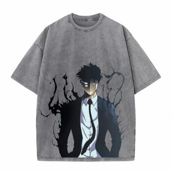 Sung Jinwoo Shadow Army Washed Graphic Tee | Solo Leveling Shirt