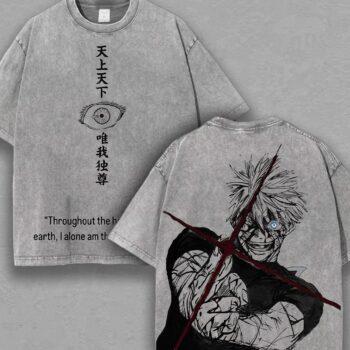 Satoru Gojo Honored One Washed Anime Tee - Ivwvugul