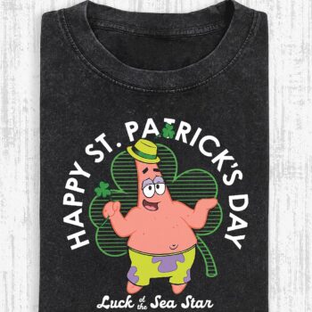 Patrick Star Luck of the Sea Star St. Patrick's Day Shirt bqfwtduplg