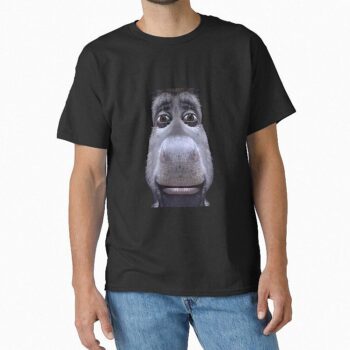 Funny Donkey Face 3D Graphic T-Shirt - Staring Animal Meme Tee