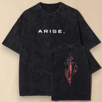 Solo Leveling Arise Shirt Sung Jinwoo Acid Wash Graphic Tee