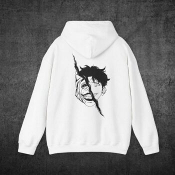 Sung Jinwoo Split Face Graphic Hoodie - Solo Leveling Exlxyfdd