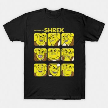 Emotions of Shrek T-Shirt - Funny Meme Graphic Tee hxjethqoqu