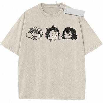 Tanjiro, Zenitsu, Inosuke Chibi Anime T-Shirt - Minimal Graphic Tee