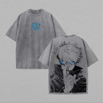Satoru Gojo Oversized Acid Wash Anime T-Shirt | Vintage JJK Streetwear