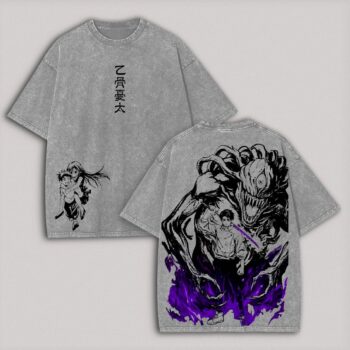 Yuta Okkotsu Rika Orimoto Acid Wash Anime Graphic Tee