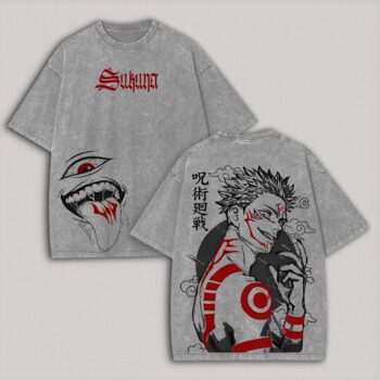 Ryomen Sukuna Acid Wash T-Shirt | Jujutsu Kaisen Graphic Tee