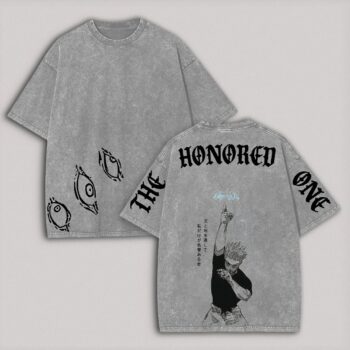 Satoru Gojo The Honored One Acid Wash Graphic Tee xdyvnmem